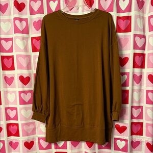 SHEIN Curve Brown Crewneck Tunic Sweatshirt Size 0X